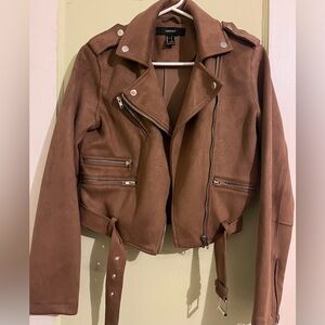 Brown Suede Biker Jacket